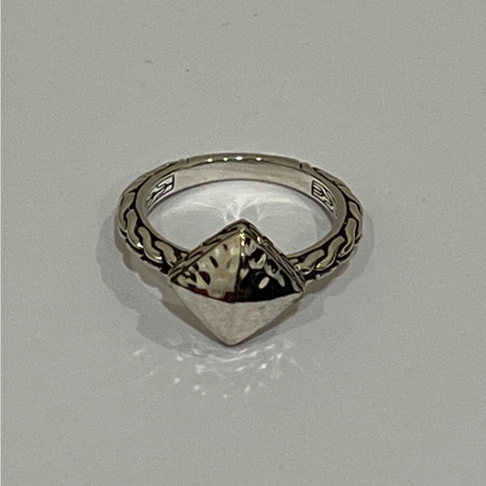 John Hardy Sterling Silver Classic Chain Hammered Ring Size 7 - Picture 6 of 7